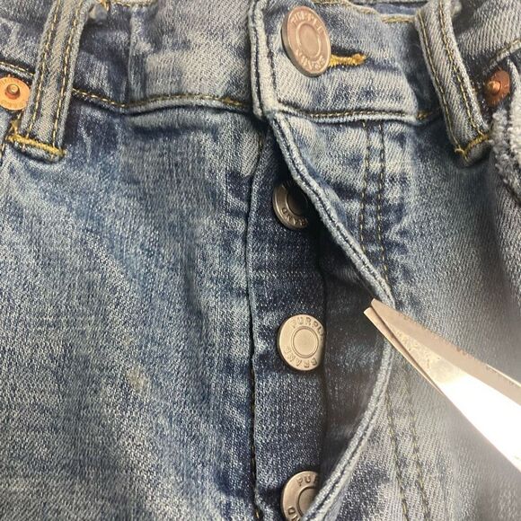 PURPLE BRAND Men’s P001 Button Fly Jeans Blue 34 Distressed  Destroyed Inseam 32 - Picture 4 of 12